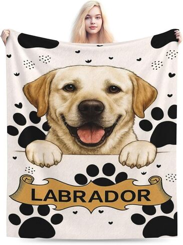 Labrador Blanket Cute Labrador Gifts for Women Girls Throw Blanket for Dog Lovers Fleece Fuzzy Soft Flannel Dog Animal Plush Warm Bedding Stuffed for Kids Adults 40 x 50 Inch in Saudi Arabia