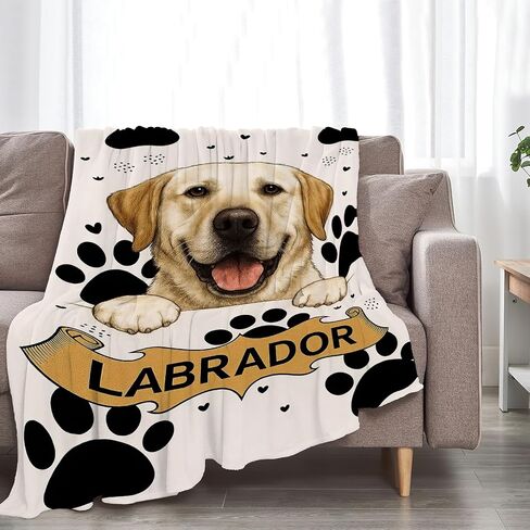Labrador Blanket Cute Labrador Gifts for Women Girls Throw Blanket for Dog Lovers Fleece Fuzzy Soft Flannel Dog Animal Plush Warm Bedding Stuffed for Kids Adults 40 x 50 Inch in Saudi Arabia