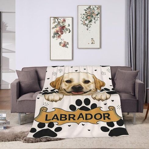Labrador Blanket Cute Labrador Gifts for Women Girls Throw Blanket for Dog Lovers Fleece Fuzzy Soft Flannel Dog Animal Plush Warm Bedding Stuffed for Kids Adults 40 x 50 Inch in Saudi Arabia