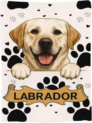 Labrador Blanket Cute Labrador Gifts for Women Girls Throw Blanket for Dog Lovers Fleece Fuzzy Soft Flannel Dog Animal Plush Warm Bedding Stuffed for Kids Adults 40 x 50 Inch in Saudi Arabia