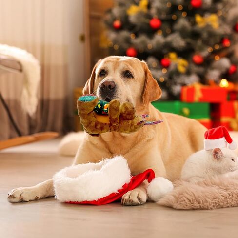 Christmas Dog Toys Squeaky Reindeer Dog Toys with Cute Xmas Tree Interactive Durable Plush Toys for Puppies, Small, Middle, Large Dogs Teething, Training & Chewing in Saudi Arabia