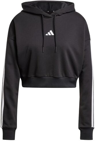 هودي نسائي من adidas Essentials 3-Stripes French Terry قصير in Saudi Arabia