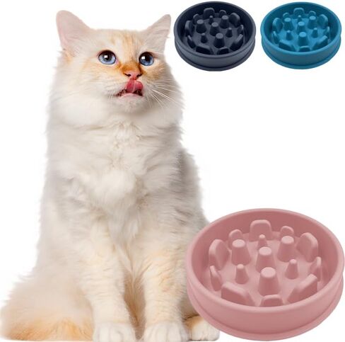 Silicone Slow Feeder Dog Cat Bowl, Interactive Puzzle Toy for Food Training, Pink Color, Prevents Overeating, Keeps Pets Busy, Ideal for Dogs and Cats in Saudi Arabia