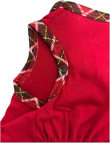 Tangpan Gold Bow-Knot Pet Christmas Dress Outfit Dog Santa Plaid Skirt Puppy Costume Cat Apparel (Large) in Saudi Arabia