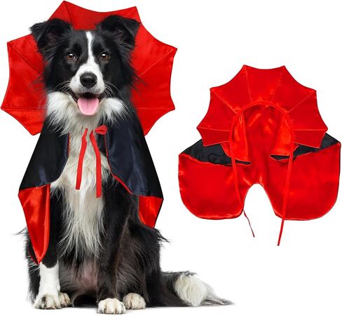 Dog Vampire Costume, 2025 Dog Halloween Costumes, Halloween Vampire Cape Costume for Dogs & Cats, Perfect for Pet Halloween Parties and Themed Events(Large) in Saudi Arabia