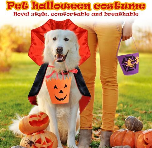 Dog Vampire Costume, 2025 Dog Halloween Costumes, Halloween Vampire Cape Costume for Dogs & Cats, Perfect for Pet Halloween Parties and Themed Events(Large) in Saudi Arabia
