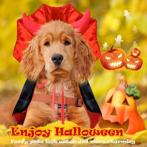 Dog Vampire Costume, 2025 Dog Halloween Costumes, Halloween Vampire Cape Costume for Dogs & Cats, Perfect for Pet Halloween Parties and Themed Events(Large) in Saudi Arabia