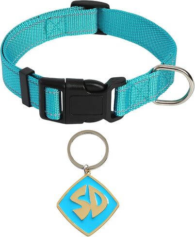 Dog Costume Accessories Metal SD Tag with Nylon Adjustable Collar for Small Medium Large Blue Puppy Funny Pet Cosplay Supplies M in Saudi Arabia
