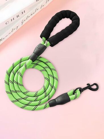 5Ft Dog Leash with Comfortable Padded Handle, Highly Reflective Threads Dog Leash for Small Medium and Large Dogs (5ft-1/2'', Gray) in Saudi Arabia
