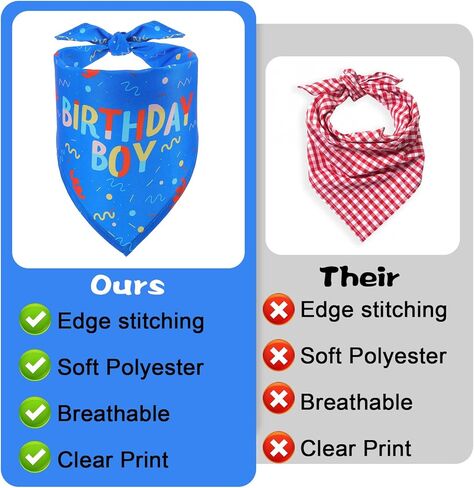 Birthday Dog Bandana, 31 * 12.5 Inch Birthday Boy Dog Bandana Printed Triangle Scarf, for Puppy Large Medium Dogs Party Supplies in Kuwait
