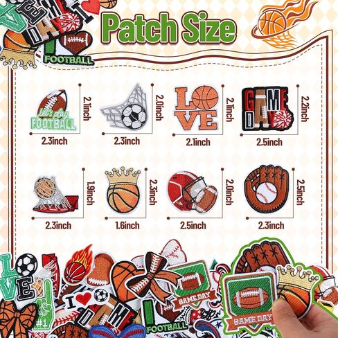 Meneng Iron On Football Mama Patches: 32PCS Embroidered Football Bow Cheer Patch for Mom & Kids - Energetic Football DIY Crafts for Clothing Hats Backpacks Jerseys Jeans in Saudi Arabia