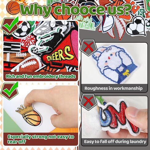 Meneng Iron On Football Mama Patches: 32PCS Embroidered Football Bow Cheer Patch for Mom & Kids - Energetic Football DIY Crafts for Clothing Hats Backpacks Jerseys Jeans in Saudi Arabia