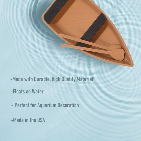 Chatelet Decorative Floating Toy Boat for Aquariums | Rowboat for Aquariums | Fish Shrimp or Snail Aquarium Boat Decor | Made in USA (Large) in Saudi Arabia