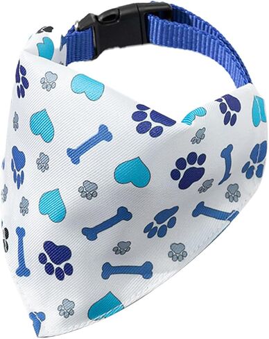 Dog Bandana Heart Bone Pattern Dog Scarf with Buckle Design, Suitable for Medium and Small Dogs in Saudi Arabia