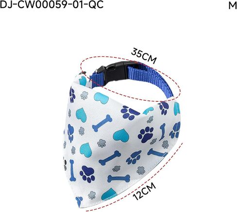 Dog Bandana Heart Bone Pattern Dog Scarf with Buckle Design, Suitable for Medium and Small Dogs in Saudi Arabia
