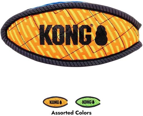 لعبة KONG Armor Bone للكلاب - متوسطة - نسيج متين ثلاثي الطبقات مع حواف عاكسة وأصوات زقزقة - ألوان متنوعة - مثالية للمضغ والجلب والشد (كرة القدم، متوسطة) in Kuwait