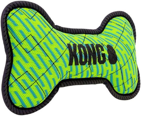 KONG Armor Bone Dog Toy – Medium – Durable Triple-Layered Fabric with Reflective Trim & Squeaker – Assorted Colors – Ideal for Chewing, Fetching & Tugging (Football, Medium) in Saudi Arabia