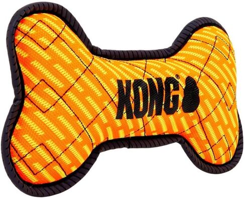KONG Armor Bone Dog Toy – Medium – Durable Triple-Layered Fabric with Reflective Trim & Squeaker – Assorted Colors – Ideal for Chewing, Fetching & Tugging (Football, Medium) in Saudi Arabia