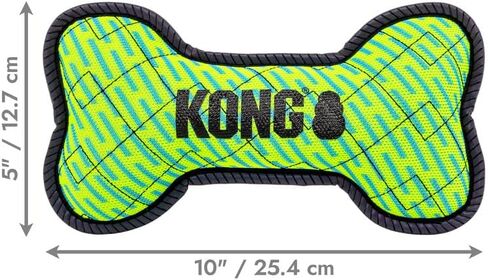 KONG Armor Bone Dog Toy – Medium – Durable Triple-Layered Fabric with Reflective Trim & Squeaker – Assorted Colors – Ideal for Chewing, Fetching & Tugging (Football, Medium) in Saudi Arabia