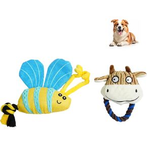 Bzonsmart قطعتان من ألعاب الكلاب، ألعاب للكلاب من القطيفة تصدر أصواتًا للكلاب الصغيرة والمتوسطة الحجم، ألعاب جرو محشوة ناعمة لطيفة لتنظيف الأسنان والتخلص من الملل. ألعاب للكلاب لإبقائهم مشغولين in Kuwait