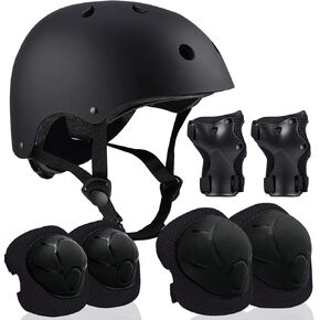 Adjustable Helmet for Ages 5-16 Kids Toddler Boys Girls Youth,Protective Gear with Elbow Knee Wrist Pads for Multi-Sports Skateboarding Bike Riding Scooter Inline skatings Longboard Roller Skate in Kuwait