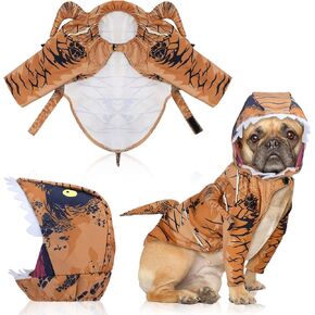 Sanwuta Halloween Dog Dinosaur Costume Funny Cute Pet Tyrannosaurus Rex Outfit for Halloween Dinosaur Themed Party Cosplay Supplies(Large) in Saudi Arabia