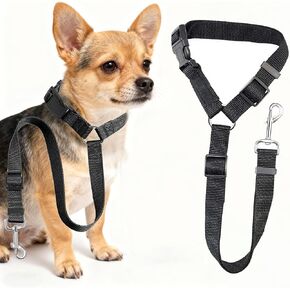 Pet Car Seat Belt for Backseat, Retractable Dog Safety Leash with Tether - Adjustable Polyester Vehicle Harness for Small Medium Dogs & Cats, Car Travel Accessories in Kuwait