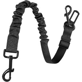 Bicycle Dog Leash for Riding, Hands Free 150° Rotating Built-in Shock Absorber Bike Retractable Leashes for Cycling, Elastic Nylon Adjusted Car Holder Seat Belt Rope (Black) in Saudi Arabia