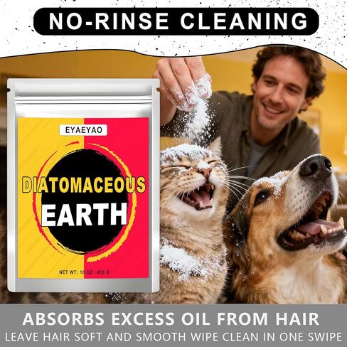 Diatomaceous Earth Food Grade 8 oz - 100% Diatomaceous Powder for Pets, Dogs, Home & Garden - Safe for Humans & Animals (8 oz) in Saudi Arabia