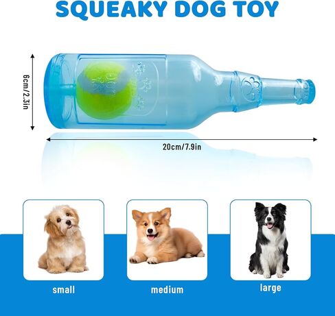 Squeaky Water Bottle Dog Toy,Crunchnplay Bottle Toy for Small Medium Dogs,Dog Toys for Aggressive Chewers,Cute Interactive Dogs Toys to Keep Them Busy in Saudi Arabia