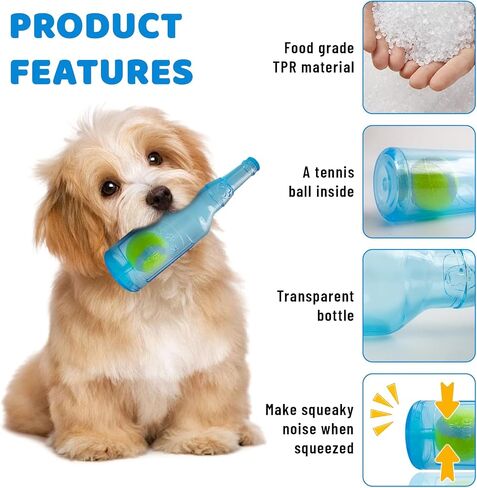 Squeaky Water Bottle Dog Toy,Crunchnplay Bottle Toy for Small Medium Dogs,Dog Toys for Aggressive Chewers,Cute Interactive Dogs Toys to Keep Them Busy in Saudi Arabia