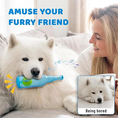 Squeaky Water Bottle Dog Toy,Crunchnplay Bottle Toy for Small Medium Dogs,Dog Toys for Aggressive Chewers,Cute Interactive Dogs Toys to Keep Them Busy in Saudi Arabia