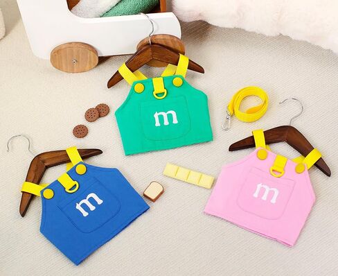 Small Dog Harness Leash Set - Embroidered M Design, Comfortable & Stylish Pet Vest with Leash in Saudi Arabia