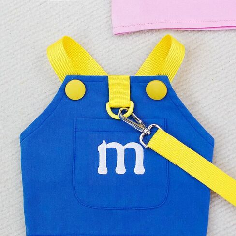 Small Dog Harness Leash Set - Embroidered M Design, Comfortable & Stylish Pet Vest with Leash in Saudi Arabia