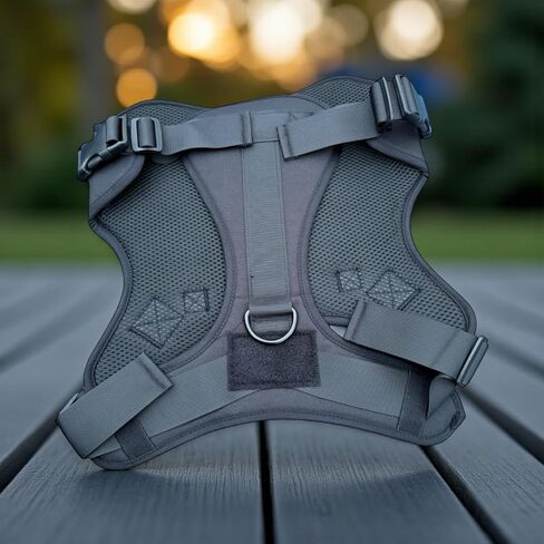 Heavy-Duty Tactical Dog Harness – No-Pull, Adjustable, Breathable (Gray camo, Large) in Saudi Arabia