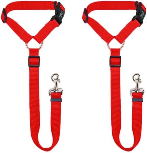 2 Packs Dog Seat Belt for Car - Adjustable Nylon Safety Strap, Headrest Restraint System, Crash Tested Vehicle Harness for Small Medium Dogs and Cats in Saudi Arabia