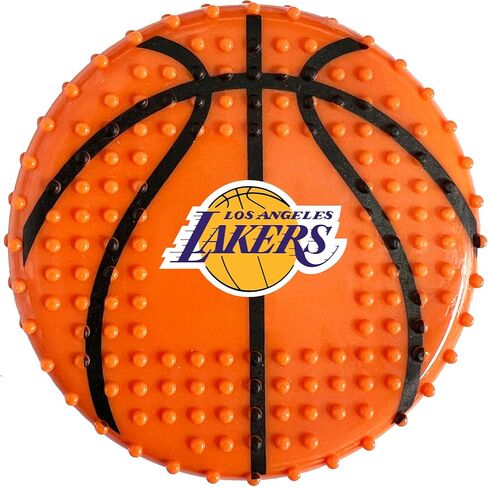 Pets First NBA LA Lakers Hard-Nylon Bacon-Flavored Basketball Chew Toy, Indestructible Dog and Cat Chewy Toy, Tug, Fetch Toy, Sporty Fun Toy for Dogs in Saudi Arabia