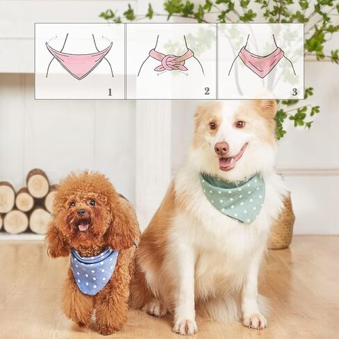 3Pcs Dog Bandanas Spring Dog Bandana Triangle Scarf Soft Washable Adjustable Pet Bib Accessories for Small Medium Large Cats Pets,Pink&Blue&Yellow in Saudi Arabia