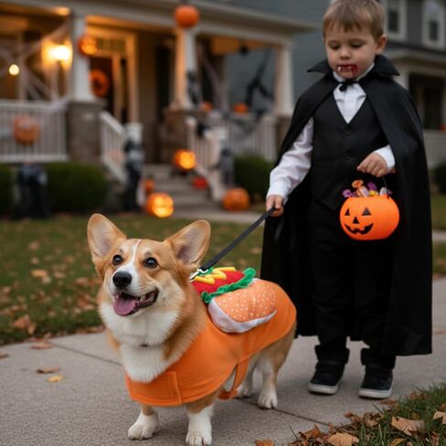 Dog Hot Dog Halloween Costume, Funny Pet Halloween Costumes for Dogs Cat of Small Medium Large Breed in Kuwait