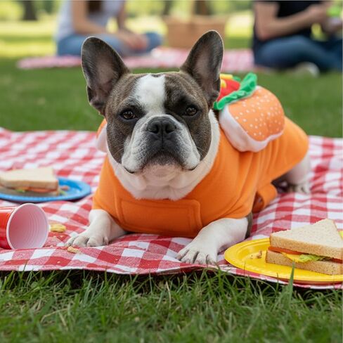 Dog Hot Dog Halloween Costume, Funny Pet Halloween Costumes for Dogs Cat of Small Medium Large Breed in Kuwait