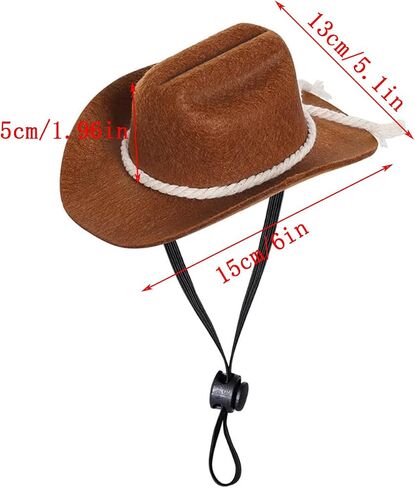 Qiansail 2Pcs Dog Cowboy Hat, Dogs Halloween Cowboy Costume with Classic Bandana Scarf Pets Accessories for Cosplay Party Christmas (Brown) in Saudi Arabia