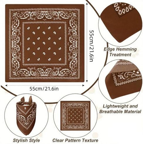 Qiansail 2Pcs Dog Cowboy Hat, Dogs Halloween Cowboy Costume with Classic Bandana Scarf Pets Accessories for Cosplay Party Christmas (Brown) in Saudi Arabia