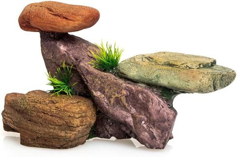 صخرة ديكور حوض السمك الصغيرة من ميبوكباي، زخرفة حجرية اصطناعية لخزان الأسماك من الراتنج للمياه العذبة/المياه المالحة، مخبأ آمن للمناظر الطبيعية لأسماك البيتا والأسماك الذهبية والحيوانات الأليفة المائية in Kuwait