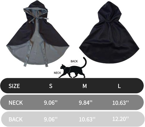 Cat Christmas Costumes, Black Pet Cloak Cape for Small Kittens & Puppies, Adjustable Neck Ribbon & Belly Strap, Size Small in Saudi Arabia