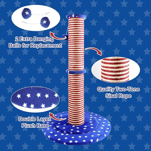 قطة Carpet Craft خدش ما بعد الخدمة الشاقة للقطط الكبيرة الداخلية والقطط البالغة ، وبرج شجرة خدش القطط الطويلة والسجاد السجادة مع كرات التفاعل ، والرمادي in Kuwait