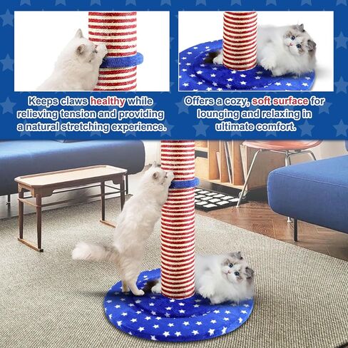 قطة Carpet Craft خدش ما بعد الخدمة الشاقة للقطط الكبيرة الداخلية والقطط البالغة ، وبرج شجرة خدش القطط الطويلة والسجاد السجادة مع كرات التفاعل ، والرمادي in Kuwait