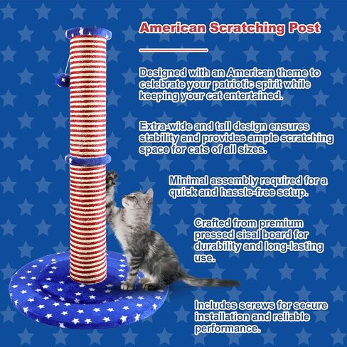 قطة Carpet Craft خدش ما بعد الخدمة الشاقة للقطط الكبيرة الداخلية والقطط البالغة ، وبرج شجرة خدش القطط الطويلة والسجاد السجادة مع كرات التفاعل ، والرمادي in Kuwait