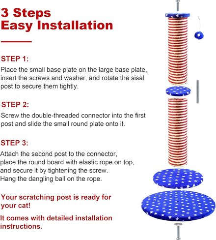 قطة Carpet Craft خدش ما بعد الخدمة الشاقة للقطط الكبيرة الداخلية والقطط البالغة ، وبرج شجرة خدش القطط الطويلة والسجاد السجادة مع كرات التفاعل ، والرمادي in Kuwait