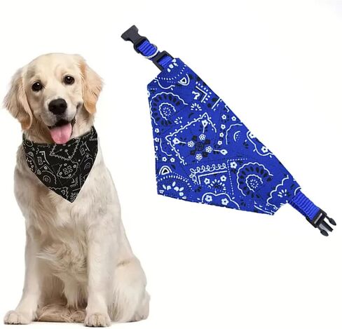Stylish & Comfy Dog Bandanas – Reversible & Adjustable, Blue, S in Saudi Arabia