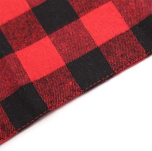 2 Pcs Dog Bandana Red Black Dog Scarf Buffalo Plaid Printing Adjustable Bib Handkerchief Accessories for for Neck Circumference 9"-15" in Saudi Arabia